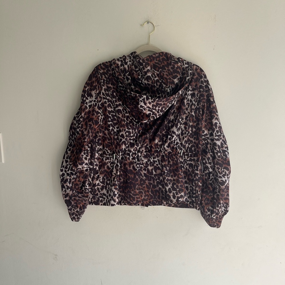 VERONICA BEARD Sibila Anorak Rain Jacket Brown Leopard Size Medium - Picture 5 of 5